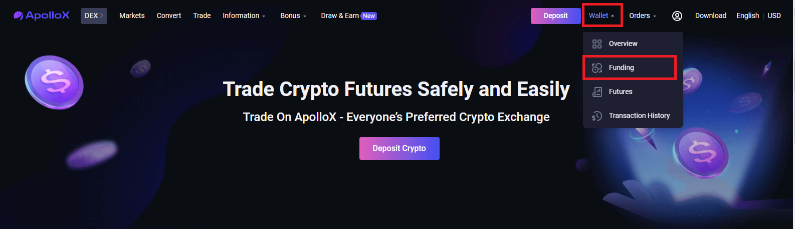 How to Withdraw and make a Deposit in ApolloX